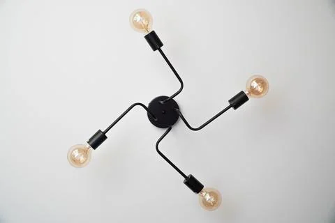 Interior decoration of the simple electric ceiling lamp is beautiful. Stock Photos