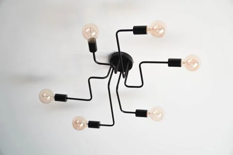 Interior decoration of the simple electric ceiling lamp is beautiful. Stock Photos