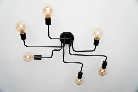 Interior decoration of the simple electric ceiling lamp is beautiful. Stock Photos