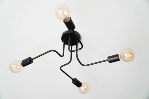 Interior decoration of the simple electric ceiling lamp is beautiful. Stock Photos