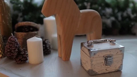 Interior Decoration, Wooden Horse Stock Footage