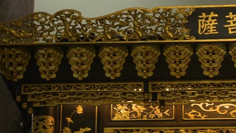 Interior Decorations, Kek Lok Si Temple, Penang Video stock 114618548