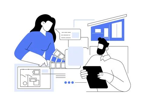 Interior decorator isolated cartoon vector illustrations. Ilustración de archivo