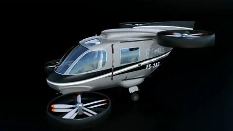Interior demonstration of  Passenger Drone Stock Footage 94798706