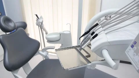 Interior of dental practice room. Modern Dental office Stock Footage 221366650