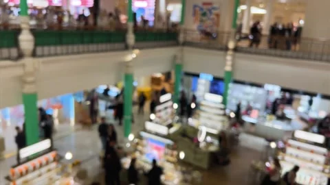 Interior of the department store Le Bon Marche, 7th arrondissement of Paris. Stock Footage 311935163