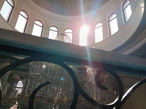 Interior design of Al Hamid Mosque Stock Photos