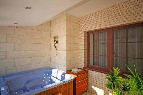 Interior design .Bathroom SPA Stock Illustration
