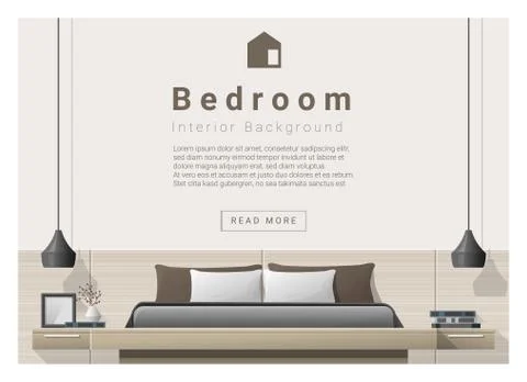 Interior design bedroom background Stock Illustration
