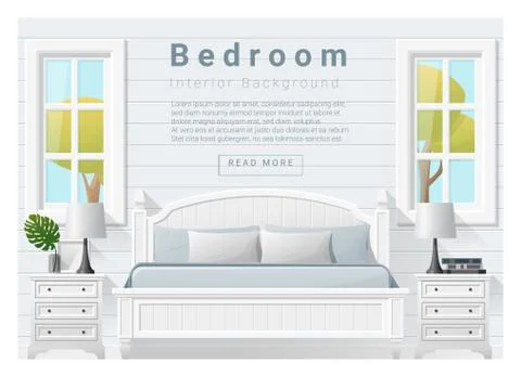 Interior design bedroom background Stock Illustration