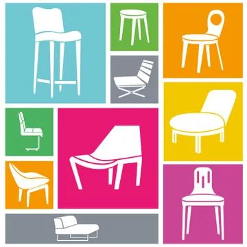 Interior design, chairs Stock Illustration