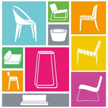 Interior design, chairs Stock Illustration