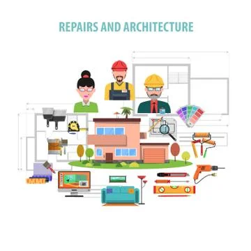 Interior Design Concept Illustrazione stock