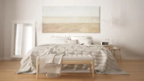 Interior design depth of field, contemporary classic bedroom, scandinavian mo Stock-Illustration