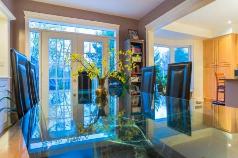 Interior design of dining room Stock Photos