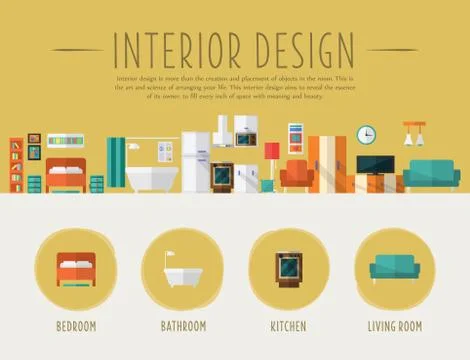 Interior Design. Flat Vector Illustration イラスト素材