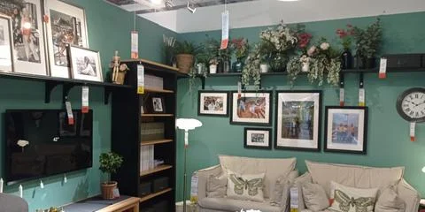 Interior design at an IKEA outlet in Bekasi Indonesia. Interior design of living Stock Photos