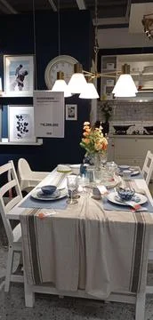 Interior design at an IKEA outlet in Bekasi Indonesia. Interior design of living Stock Photos