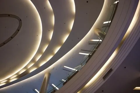Interior design light and shadow of rooftop in shopping mall building Stock Photos