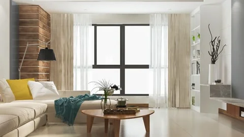 Interior design, living room Видео 261498058