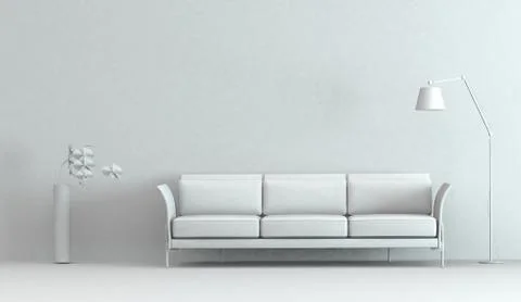 Interior design model room with sofa Stock Illustration