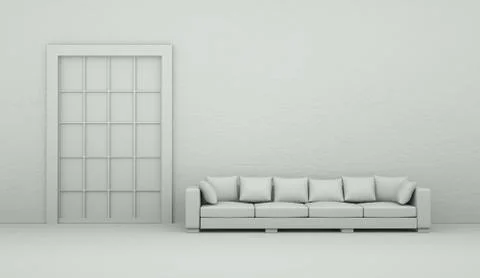 Interior design model room with sofa Illustrazione stock