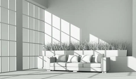 Interior design model room with sofa Stock Illustration