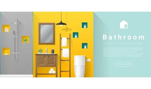Interior design Modern bathroom background Stock Illustration