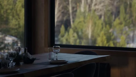 Interior design of modern dining room. Stock Footage 315718036