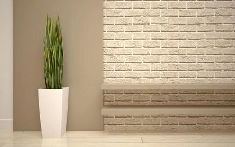 Interior Design. Modern empty living room Stock Illustration