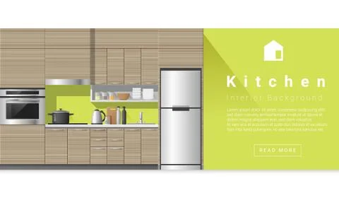 Interior design Modern kitchen background 스톡 일러스트