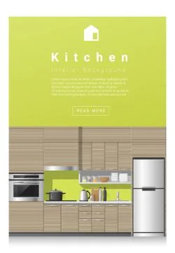 Interior design Modern kitchen banner Stockillustratie