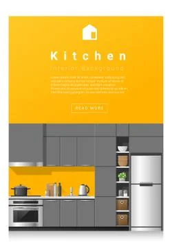 Interior design Modern kitchen banner Stock Illustration