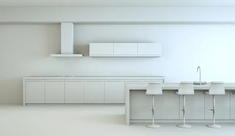 Interior design modern kitchen model Stock Photos