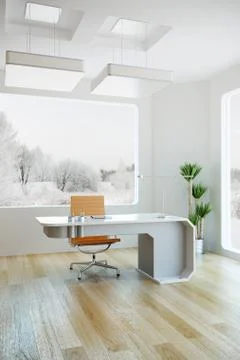 Interior design of modern office Stock Illustration