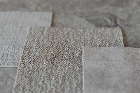 INTERIOR DESIGN MOODBOARD - SAMPLES OF TEXTILE AND NATURAL MATERIALS Stock Photos