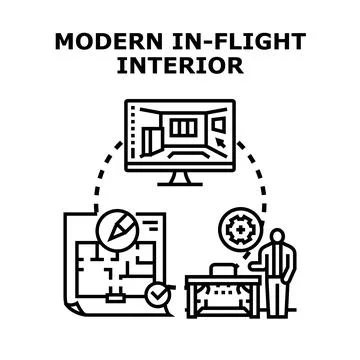 Interior design project planning and visualization concept Stock Illustration