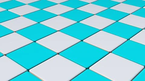 Interior Design with Rotating Blue Blocks イラスト素材