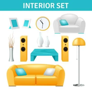 Interior Design Set イラスト素材