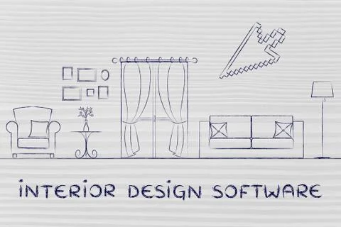 Interior design software Illustrazione stock