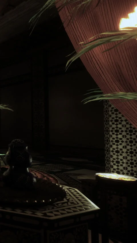 Interior design of a spa with decorative elements and plants 動画素材 331755772