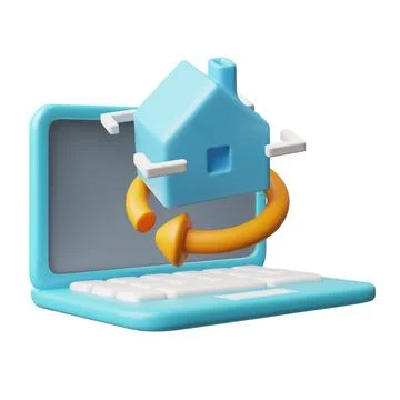 Interior design three-dimensional computer technology 3D cartoon vector Stock Illustration