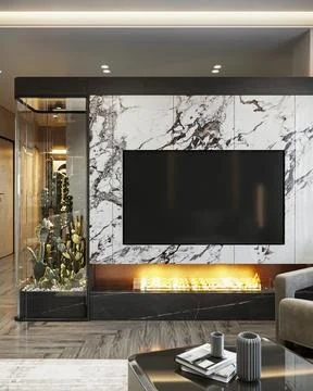 Interior Design Tips Choosing the Right Furniture and Wall Art for Your Liv.. Stock-Illustration