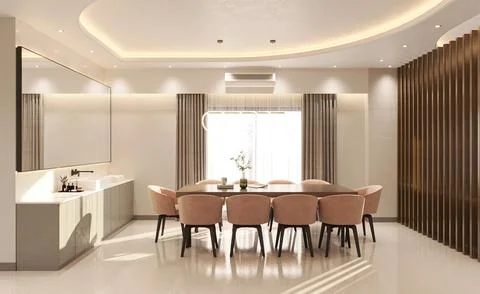 Interior Design Tricks Maximizing Space in Your Dining Room Stock Illustration