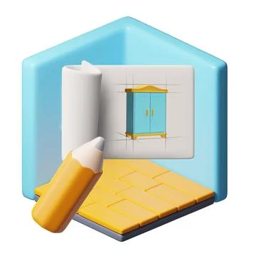 Interior design vector illustration for home planning Stock Illustration
