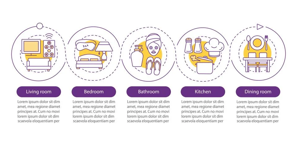 Interior design vector infographic template Stock Illustration