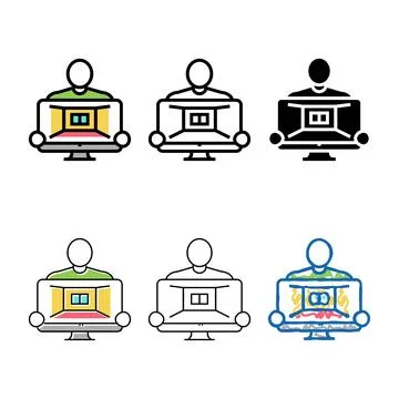 Interior designer color icon vector designs 스톡 일러스트