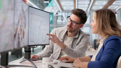 Interior Designer Creates 3D House Plans On Computer Stock Footage 332502065