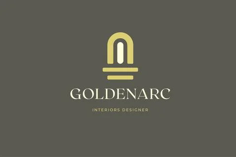 Interior designer creative agency minimal logo design template abstract antiq Illustrazione stock