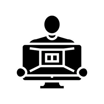 Interior designer glyph icon vector illustration 库存插图